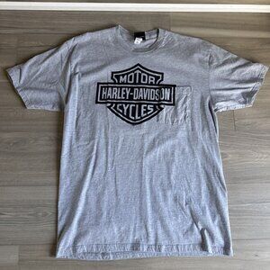 Harley Davidson Daytona Beach Motorcycles Pocket T Shirt Men’s XL Mint Cond Grey